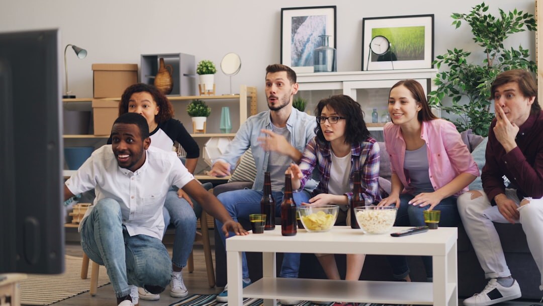 group watching classic tv